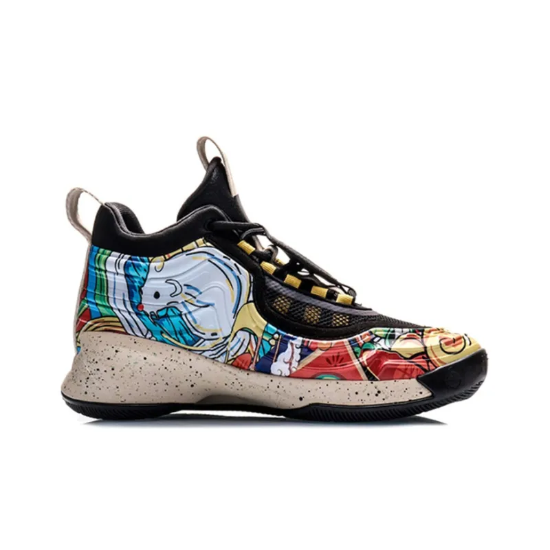 LiNing CF Mouse Bite Sky Open Non slip Lightweight Mid Top Casual Shoes Men's Multicolor-1