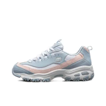 Skechers D'LITES 1.0 Milk Tea Bear Cushioning Breathable Support Low Top Casual Shoes Women's Blue