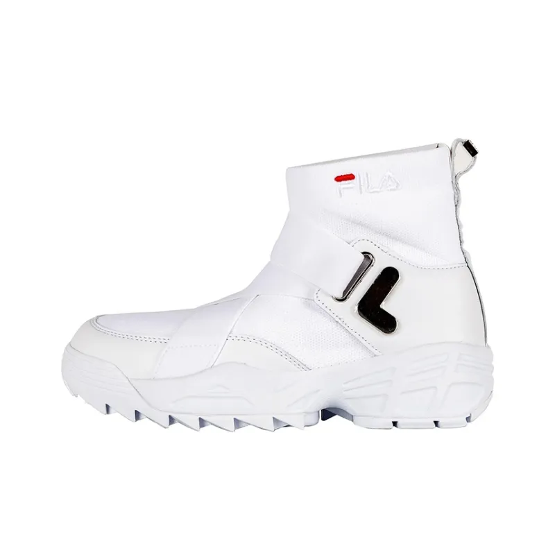 FILA Disruptor Stretch Fabric High top Running Shoes White Women's-0