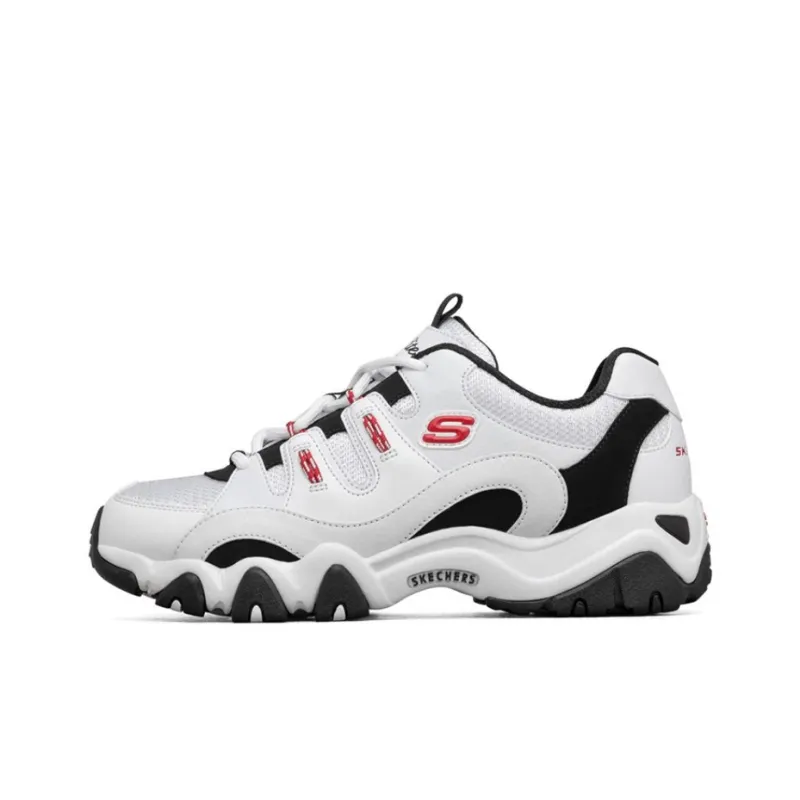 Skechers D'LITES 2.0 Cushioned Wear Resistant Breathable Low Top Casual Shoes Women's White Blue Red-0
