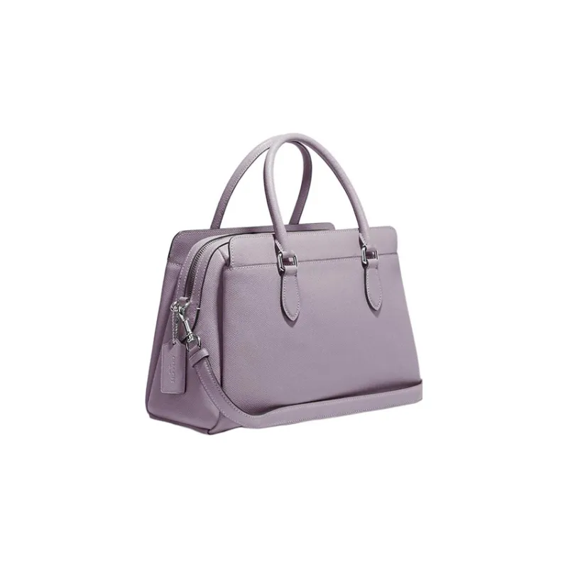 COACH Darcie Cross Grain Leather Kelly Bag, Shoulder Bag, Crossbody Bag, Handbag Large Size Women's Taro Purple-1