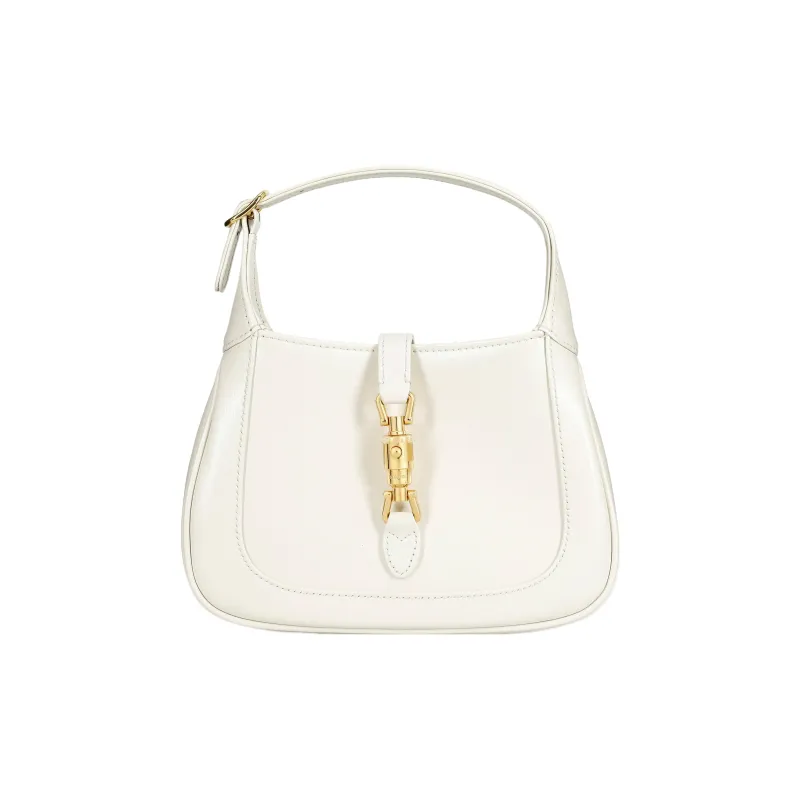 GUCCI Jackie 1961 Leather Crescent Shoulder Bag Shoulder Bag Crossbody Bag Women's White-0