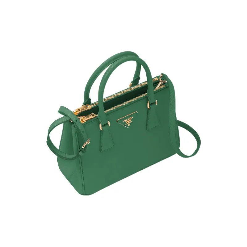 PRADA Galleria Killer Bag Leather Shoulder Bag Crossbody Bag Handbag Small Size Women's Green-1