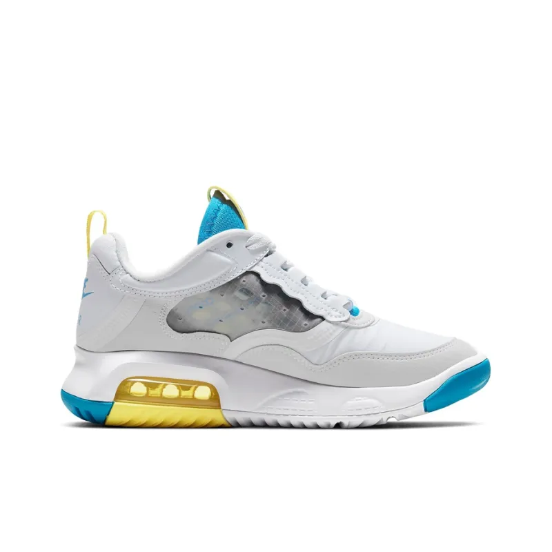 Jordan Maxin 200 Cushioning Anti-Slip And Wear-Resistant Coverage Support Low-Top Casual Shoes GS Gray Blue Yellow-1