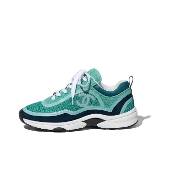 CHANEL Shock Absorbers Slip Resistant, Abrasion Resistant, Breathable Low Top Casual Shoes Women's Green Blue