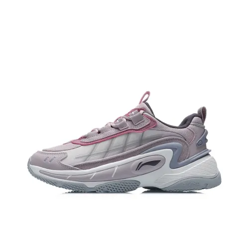LiNing Nebula Cushioned Anti Slip Wear Resistant Breathable Lightweight Low Top Sports Casual Shoes Women's Ice Purple