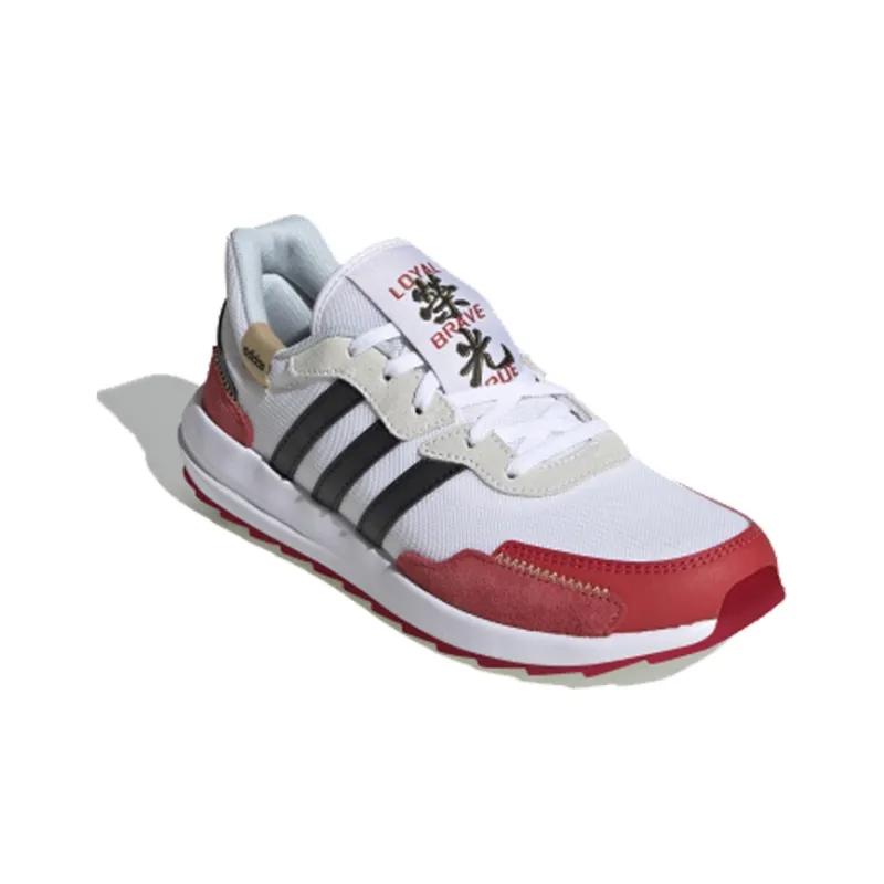 Adidas Neo Retrorun Abrasion Resistant Breathable Low Top Casual Shoes Women's White Red-2