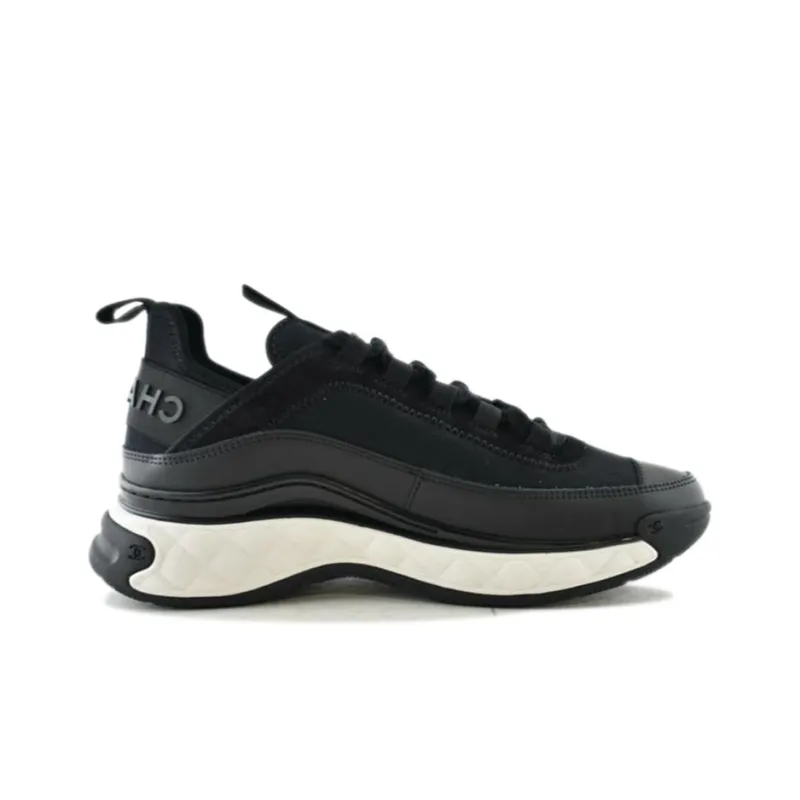 CHANEL Velvet Calfskin & Mixed Fibers Sneaker 'Black'-1