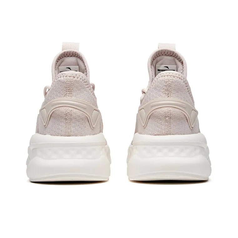 Anta Life Collection Cushioning Wear Resistant Low Top Sports Casual Shoes Women's Dusty Pink White-3