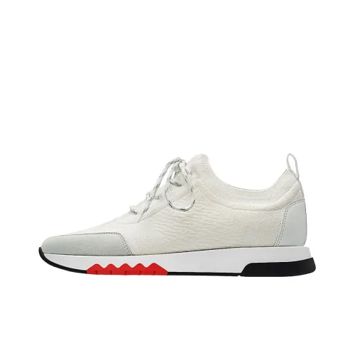 HERMES Addict Cushioning, Slip Resistant, And Abrasion Resistant Low Top Casual Shoes Women's White Gray