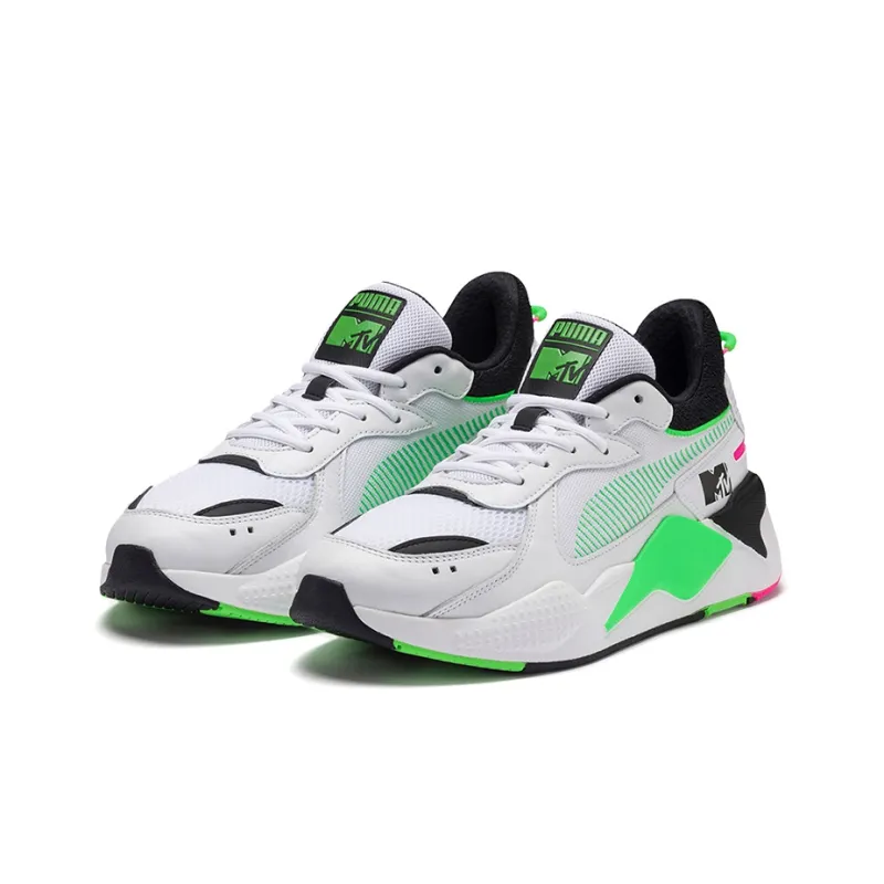 Ks x PUMA RS X Cushioning Anti Slip Wear Resistant Breathability Low Top Casual Shoes Unisex White Green Black-2
