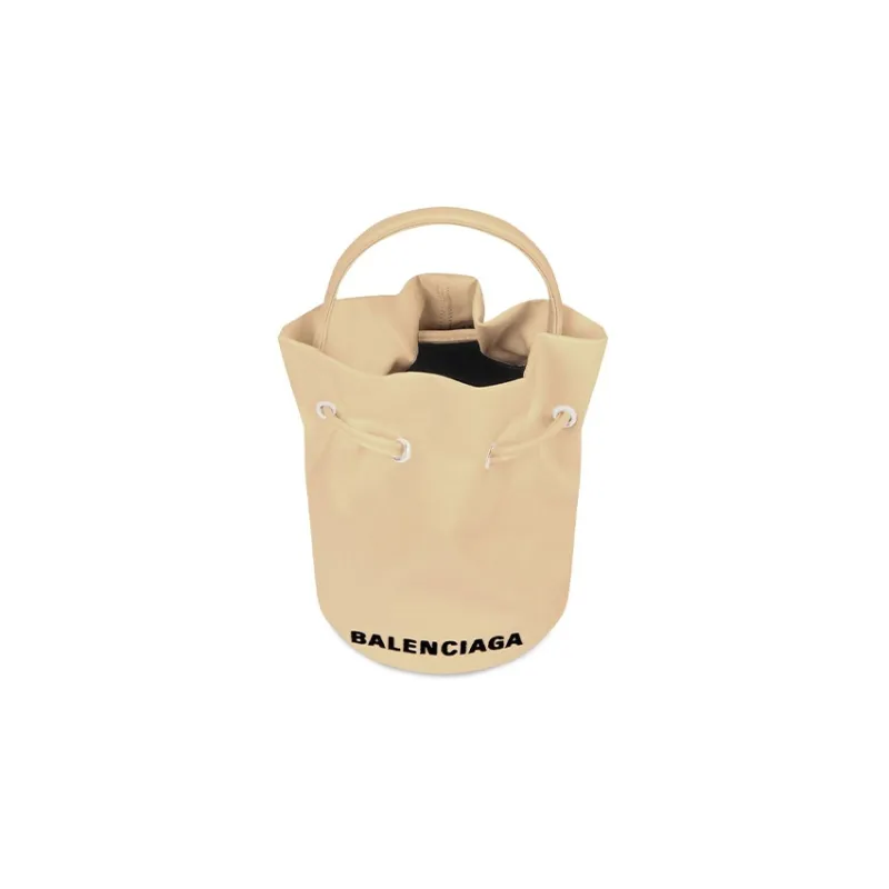 Balenciaga WHEEL Nylon Bucket Bag, Shoulder Bag, Crossbody Bag, Handbag Mini Women's Cream-3