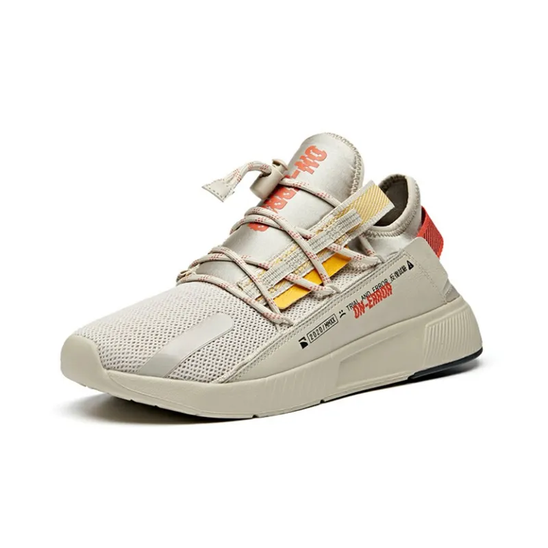 Anta Life Collection Cushioning Anti-Slip Wear-Resistant Breathability Low-Top Sports Casual Shoes Men's Gray Orange-1