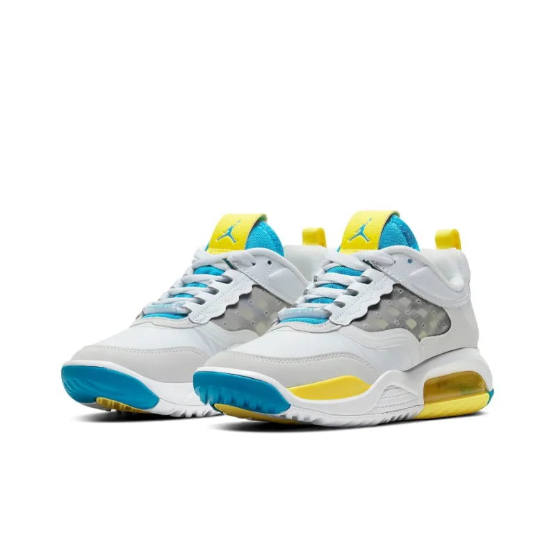 Jordan Maxin 200 Cushioning Anti-Slip And Wear-Resistant Coverage Support Low-Top Casual Shoes GS Gray Blue Yellow-2