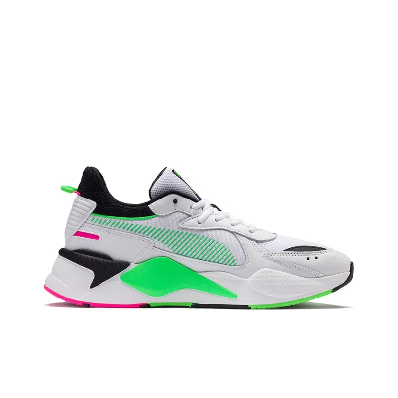 Ks x PUMA RS X Cushioning Anti Slip Wear Resistant Breathability Low Top Casual Shoes Unisex White Green Black-1
