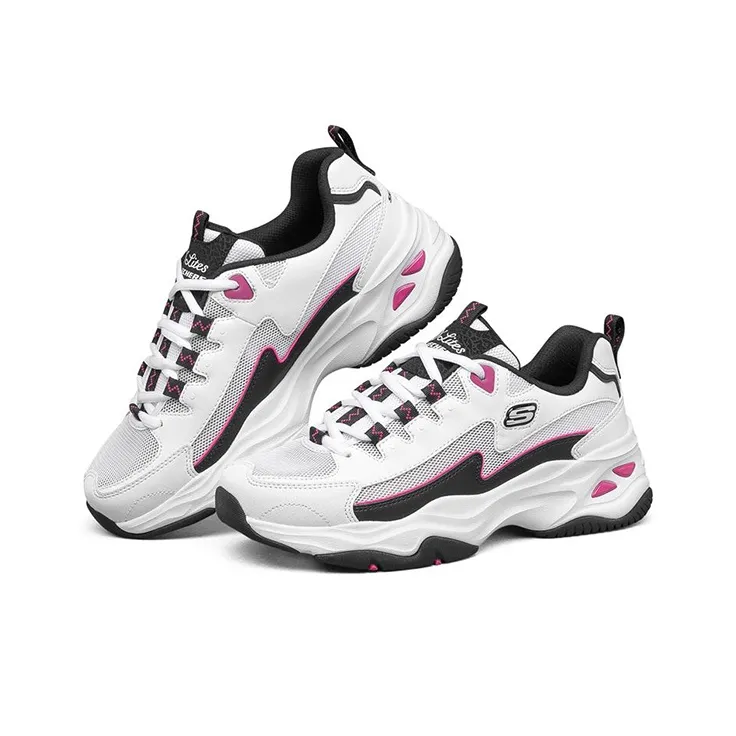 Skechers D'Lites 4.0 Low Running Shoes Gs White/Black/Pink Women's-2