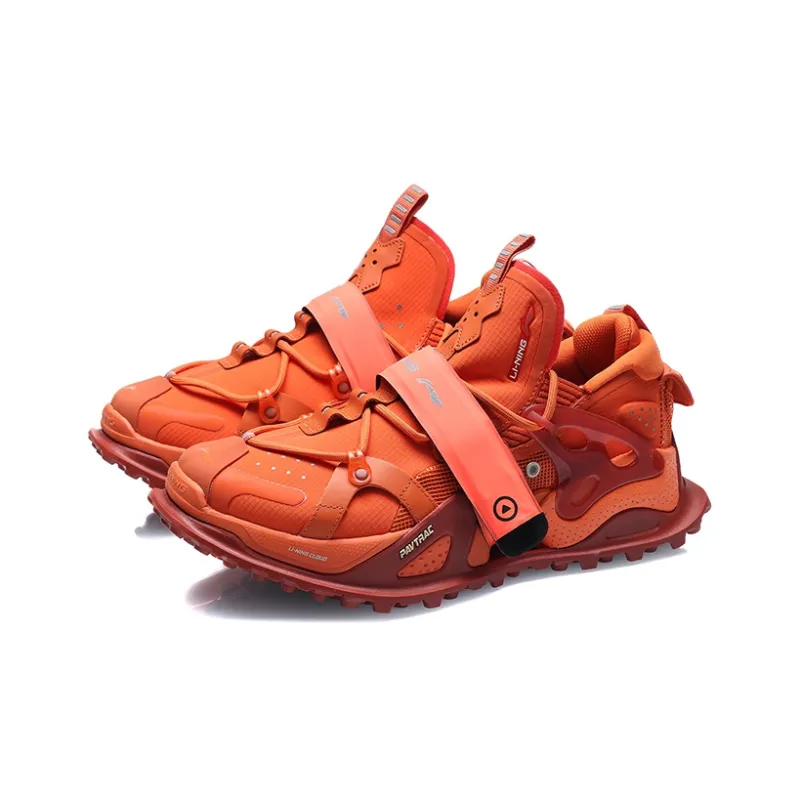 LiNing Pan Gu Halo Cushioning Anti Slip And Wear Resistant Breathable Support Low Top Sports Casual Shoes Men's Orange-2