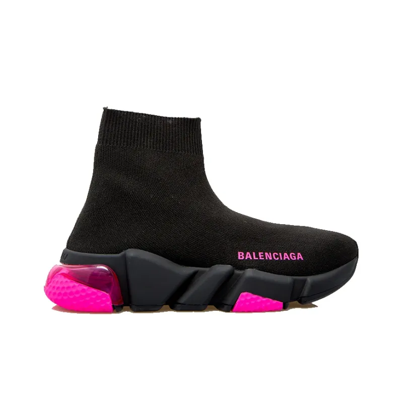 Balenciaga Speed Trainer Clear Sole Black Fluo Pink Women's-1
