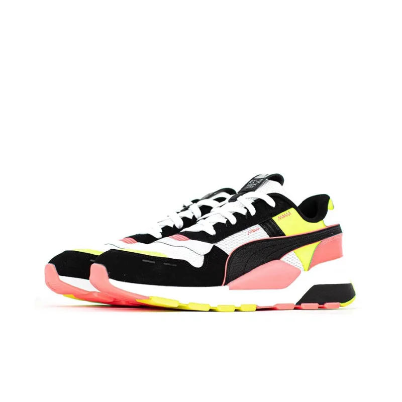 PUMA RS 2.0 Cushioning Anti-Slip And Wear-Resistant Low-Top Kids Lifestyle Shoes Men's Black White Pink And Yellow-2