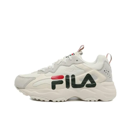 FILA Ray Tracer Linear Low Top Running Shoes Grey/Black/Red