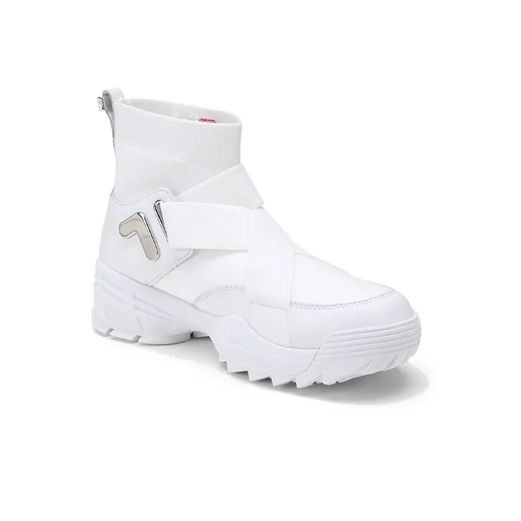 FILA Disruptor Stretch Fabric High top Running Shoes White Women's-2
