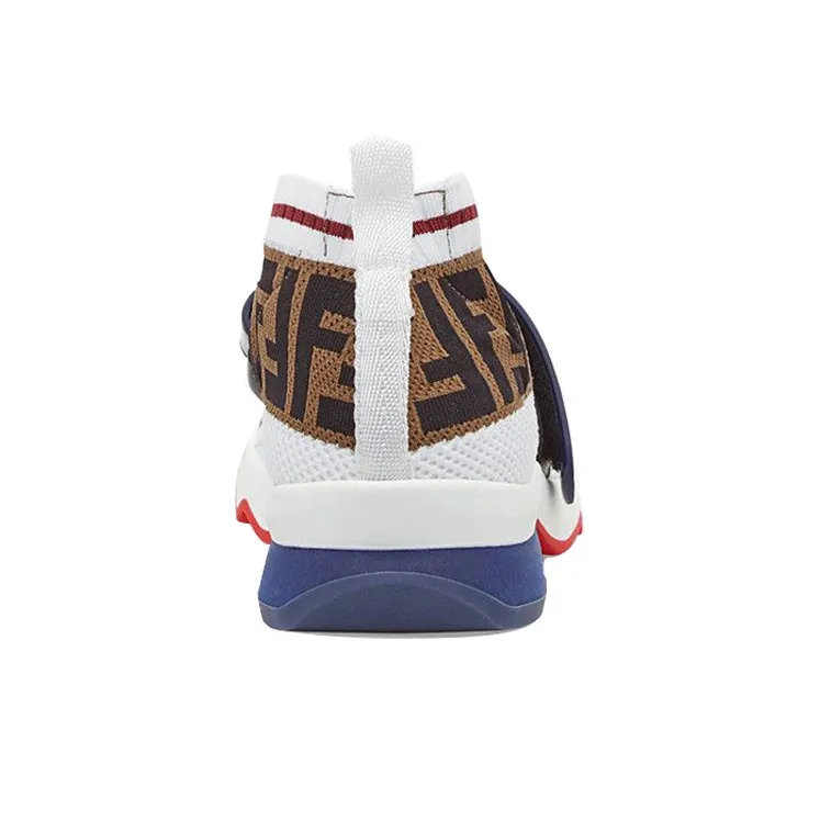 FENDI Rockoko Casual Shoes Women's Mid-Top White/Blue/Red-4
