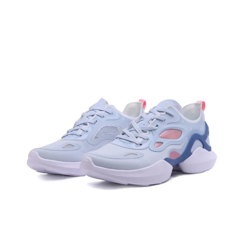 LiNing Comet Breathable, Abrasion Resistant, Lightweight, And Balanced Low Top Casual Shoes Women's Folk Blue-1