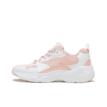 Skechers D Lites Low Running Shoes White/Pink Women's