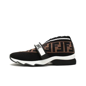 FENDI Women's FF Motif Rockoko Sneaker 'Black Brown'