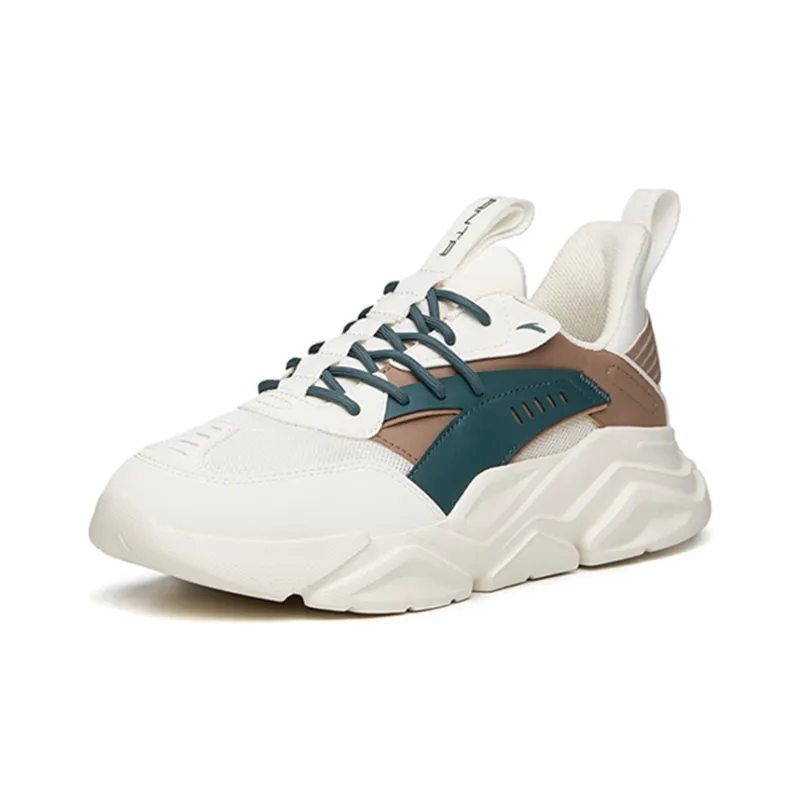 Anta Life Collection Cushioned Anti-Slip Wear-Resistant Breathable Lightweight Low-Top Casual Shoes Men's Green White-2