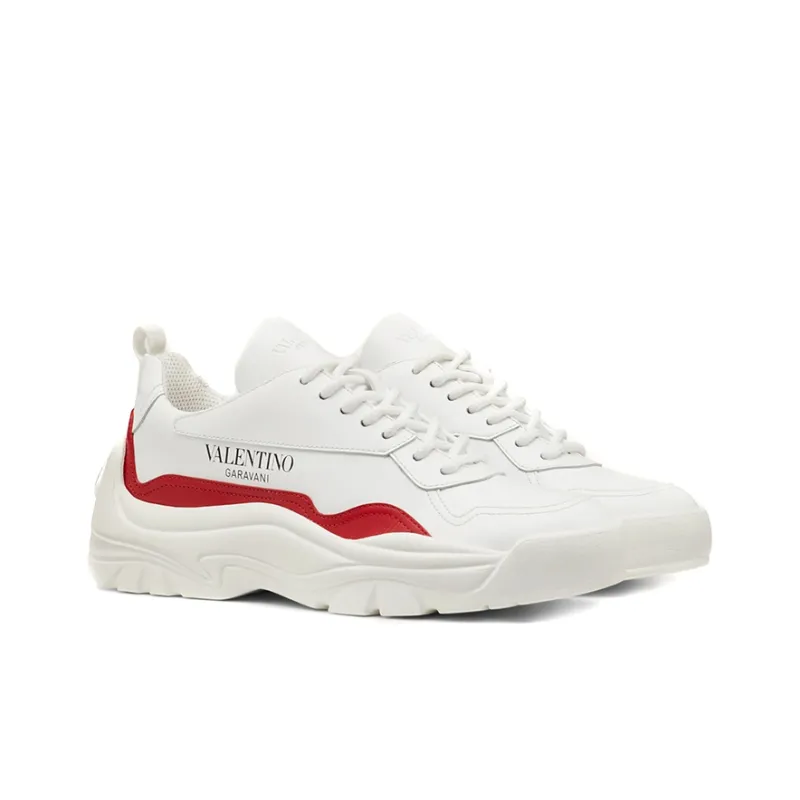 Valentino Gumboy Anti-Slip And Wear-Resistant Lightweight Low-Top Casual Shoes Women's White Red-2