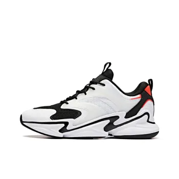 ANTA Casual Shoes Men Low Top ANTA White/Black/Neon Bright Dark Red