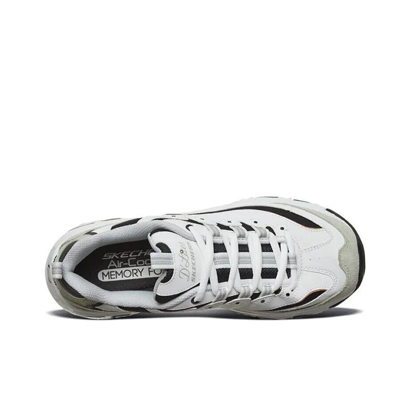 Skechers D'Lites 1.0 Casual Shoes Women's Low Top Light Gray/White/Black-2