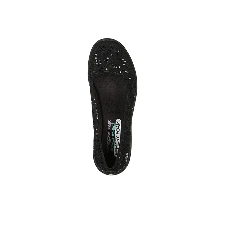 Skechers Arya Breathable Low-Top Casual Shoes Women's Black-3
