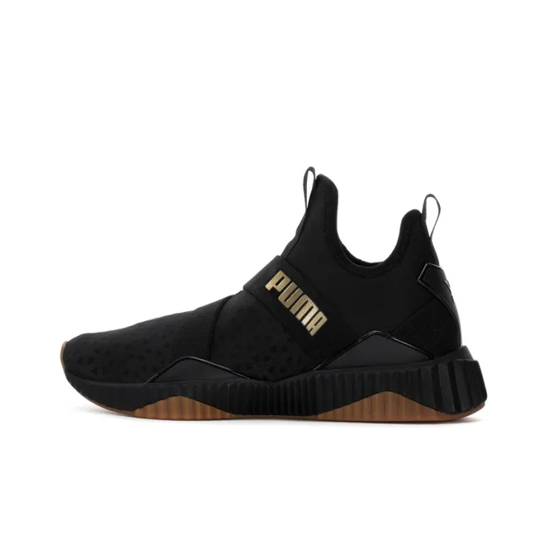 PUMA Defy Casual Shoes Women's Mid Top Black/Gold-0