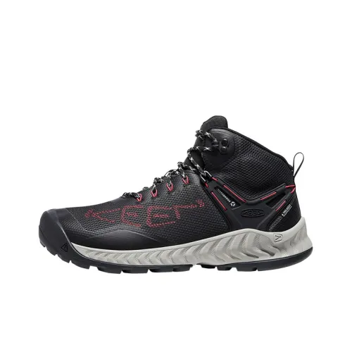 Keen Hiking / Trekking Shoes Men Low-Top Black/Carpets Red