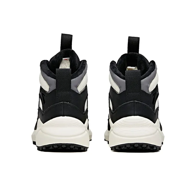 Anta Life Collection Cushioned Anti Slip And Wear Resistant Warm High Top Casual Shoes Men's Black White-3