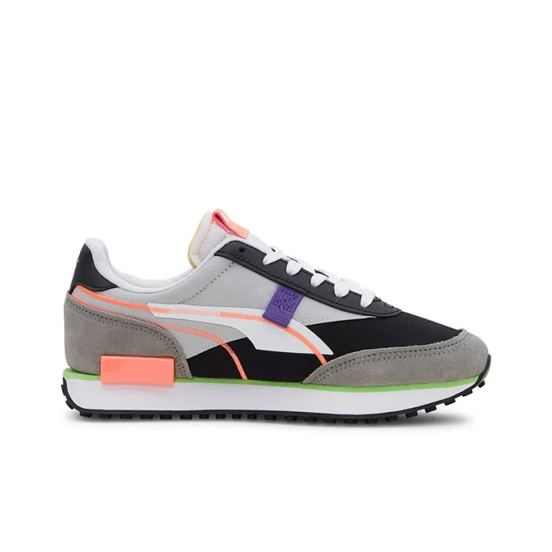 PUMA Future Rider Twofold Sd Breathable Lightweight Low-Top Casual Shoes Unisex Gray Black Pink-1