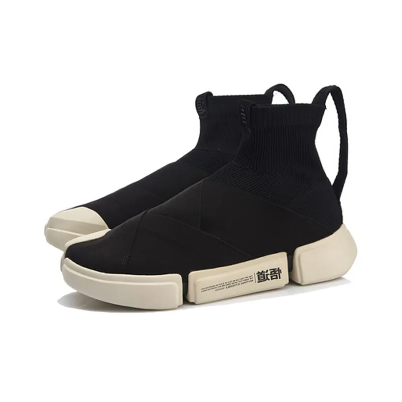 LINING Fashion Week Collection Casual Shoes Men High Top Black Gray-2