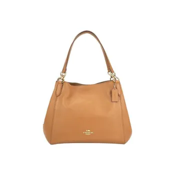 COACH Hallie Delicate Pebble Leather Handbag Shoulder Bag Women's Brown