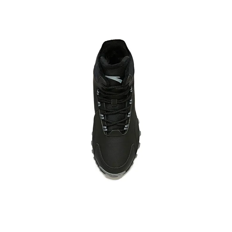 Anta Anti Slip And Wear Resistant Height Increasing Warm High Top Sports Casual Shoes Black-2