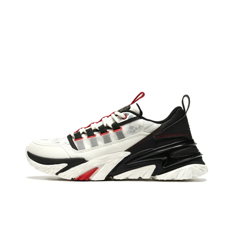 XTEP Cow Turns The World Cushioning Abrasion Resistant Lightweight Low Top Casual Shoes Men's White Black-0
