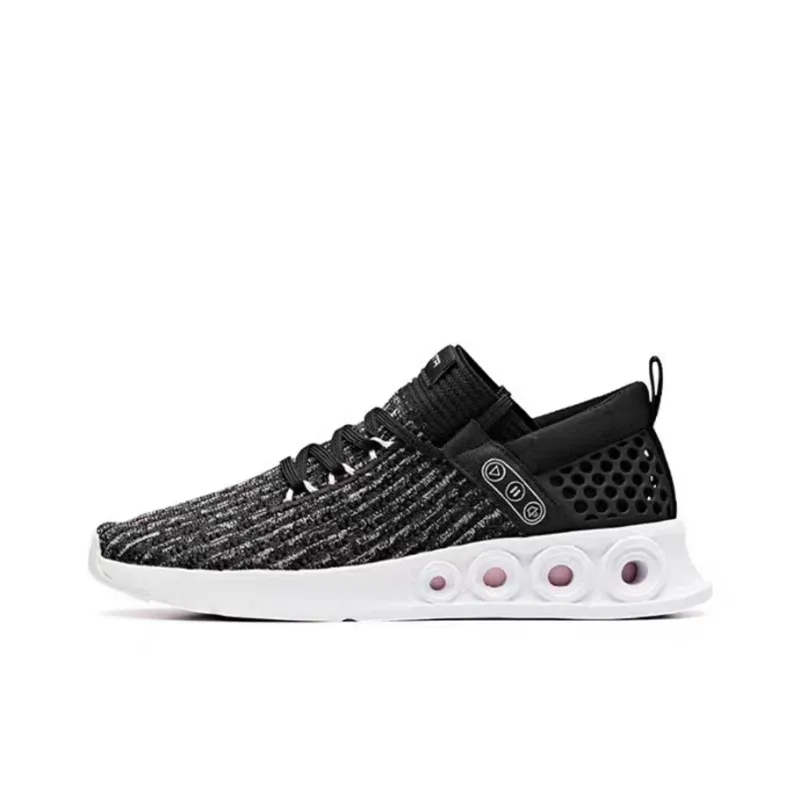 Anta Energy Ring Technology Cushioned Slip Resistant Abrasion Resistant Breathable Low Top Casual Shoes Women's Black-0