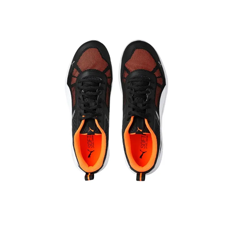 PUMA Flex Essential Casual Shoes Women's Low-Top Black/Orange/White-2