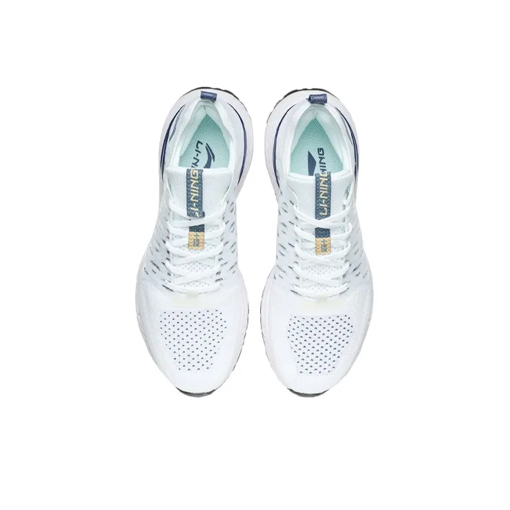 LiNing Soft Cushioned Anti Slip Wear Resistant Breathable Lightweight Low Top Sports Casual Shoes White-3