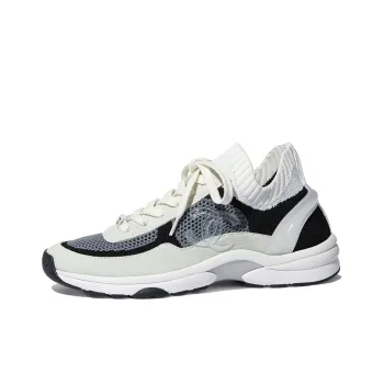 CHANEL Low Top Trainer Cc Black Ivory Women's
