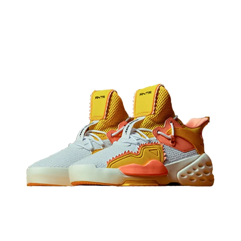 GUGONGWENCHUANG x Anta Non slip Lightweight High Top Casual Shoes Women's Glaze Yellow-2