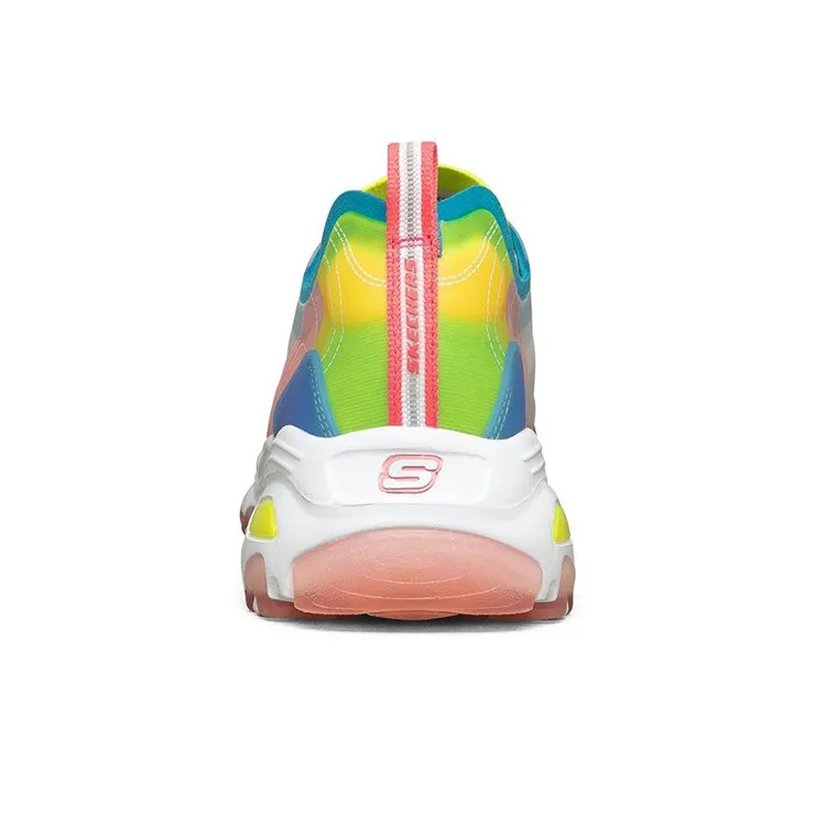 Skechers D'LITES 1.0 Cushioning Anti Slip Wear Resistant Breathability Low Top Casual Shoes Women's Pink Blue Yellow-3