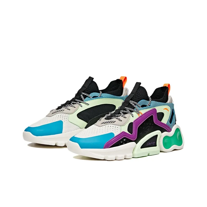 ANTA Casual Shoes Men Mid Top Black/Ivory White/Interstellar Blue-1