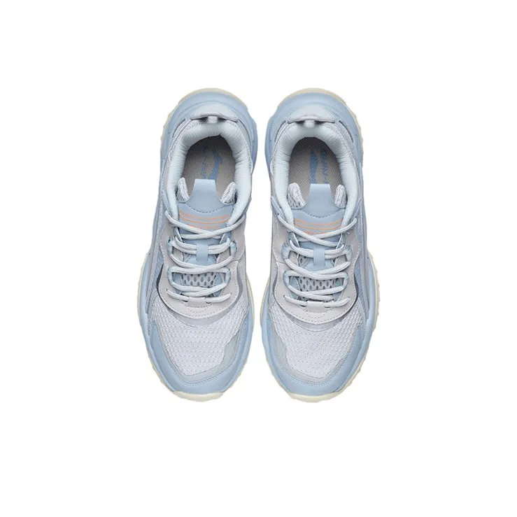 LINING Aurora WindWalker Chunky Sneakers Women's Low Top Coin Gray/Celestial Blue-3